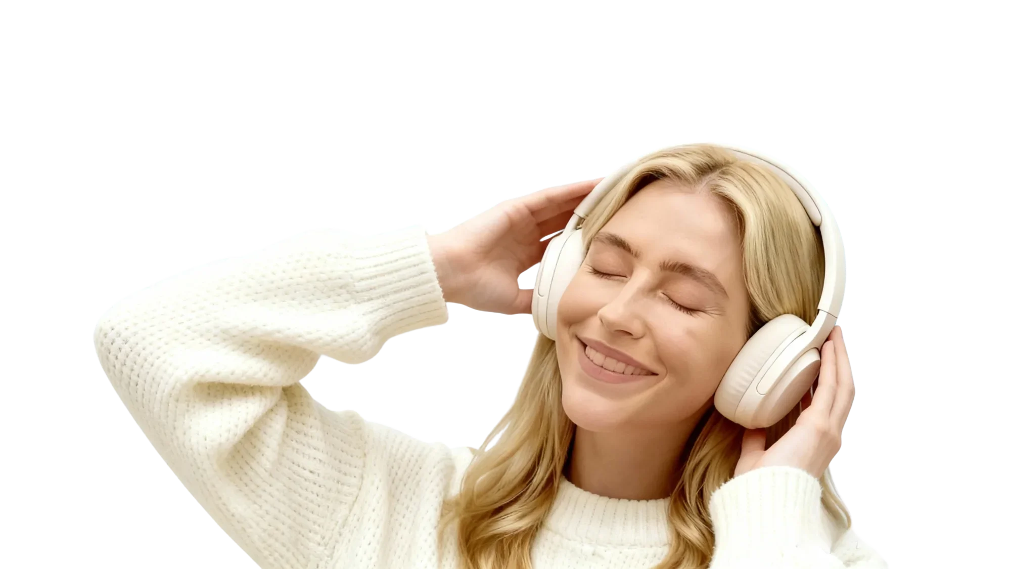 Woman relaxing with eyes closed wearing DreamPhones